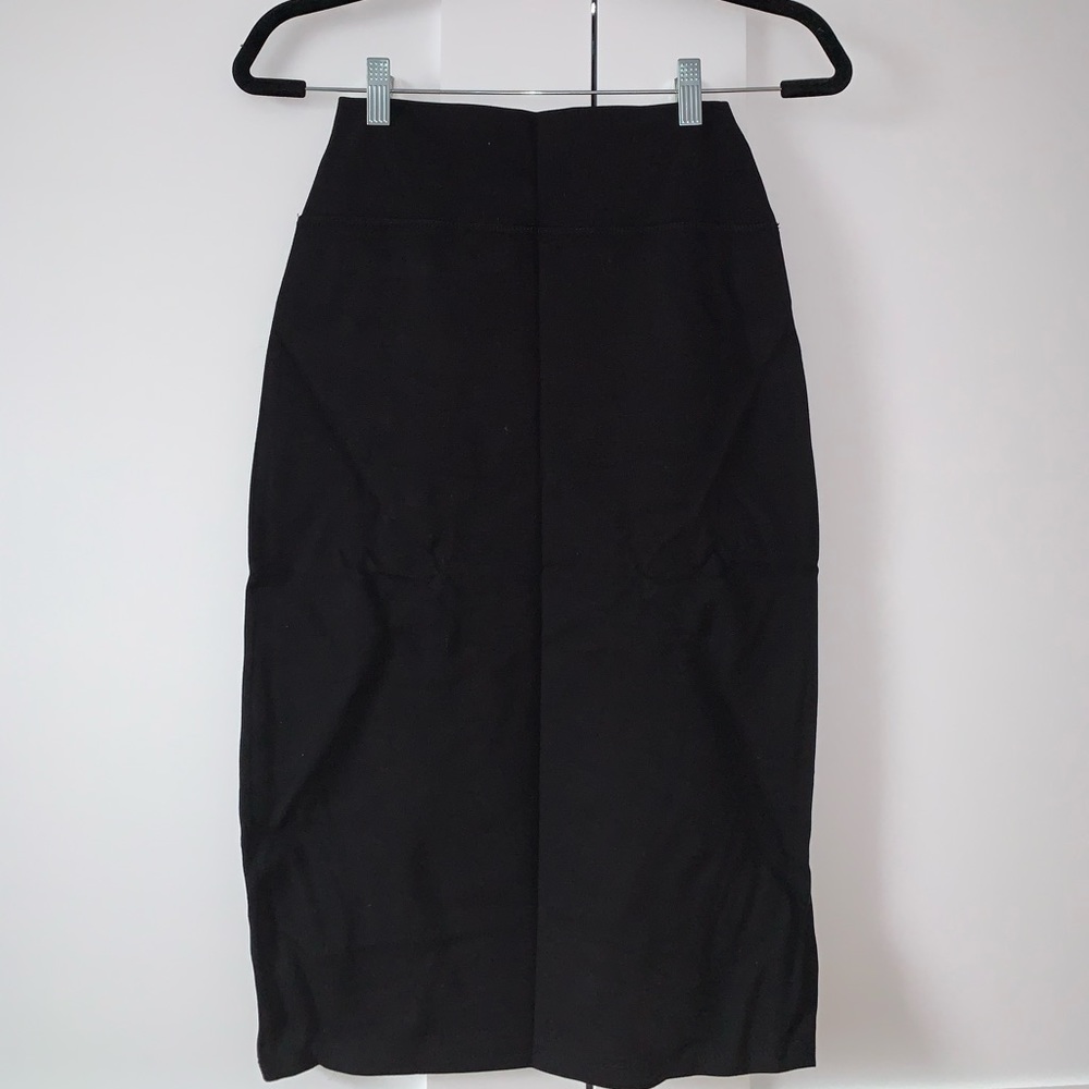 Black knee length pencil skirt